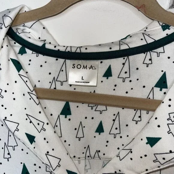 Soma Womens Two Piece Pajama PJ Set Size Large Abstract Tree Print - Picture 6 of 8